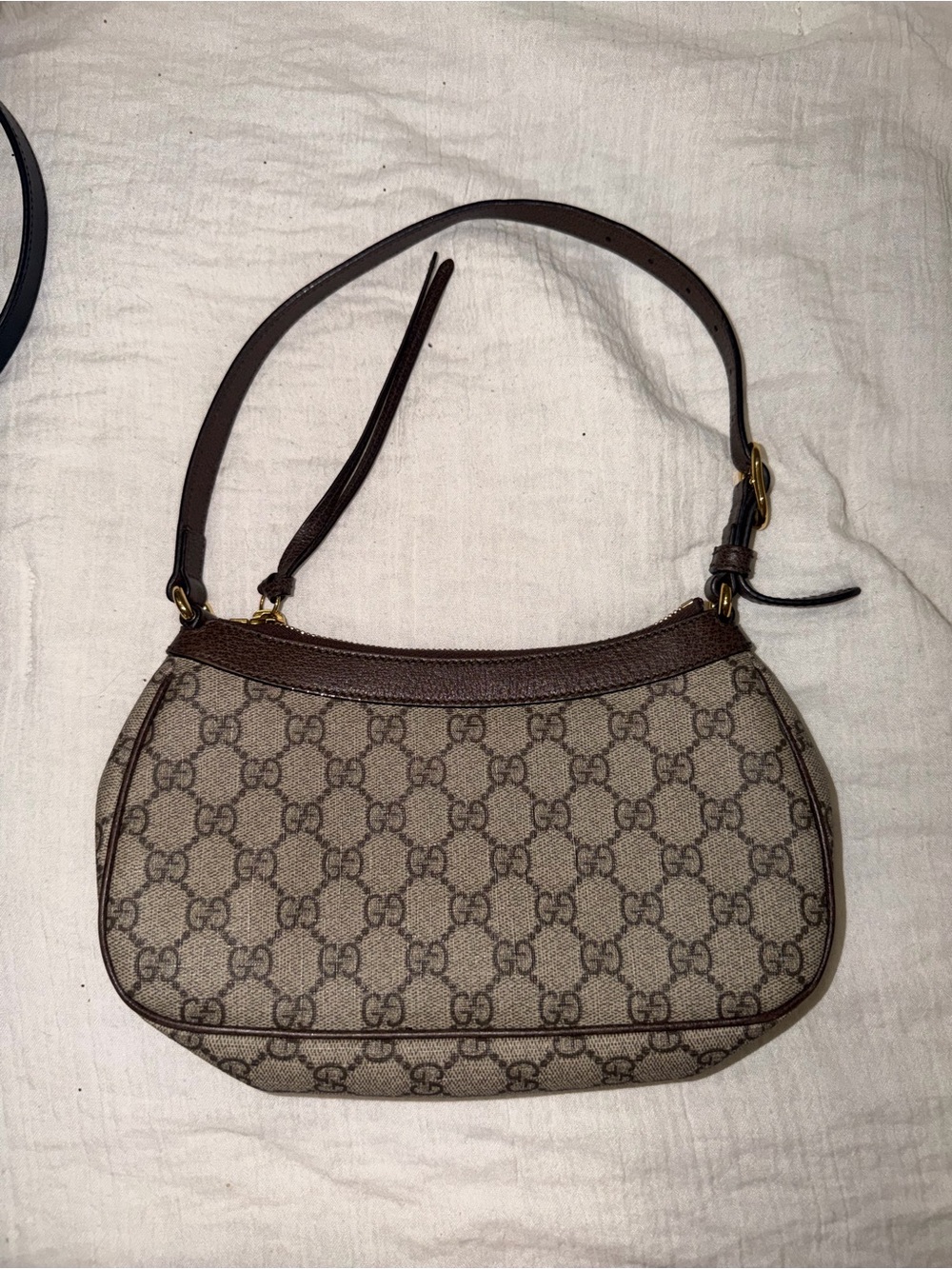 Gucci Beige/Brown GG Canvas Shoulder Bag with Gold Hardware - Picture 3 of 5